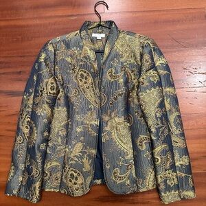 Erin London Gold and Black Paisley Blazer